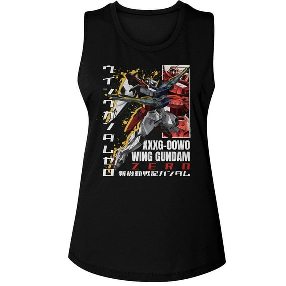 Gundam Wing Gundam Zero Black Women's Muscle Tank T-Shirt Xl