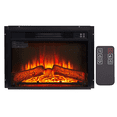 thumbnail image 1 of Gundir 18 inch Electric Fireplace Insert Wall Mounted 1400W with Remote Control, Ultra Thin Recessed Heater with Realistic Flame for Living Room Bedroom, Black, 1 of 8