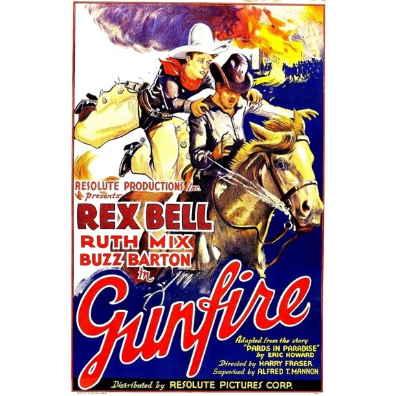 Gunfire Left: Rex Bell 1935. Movie Poster Masterprint (11 x 17)