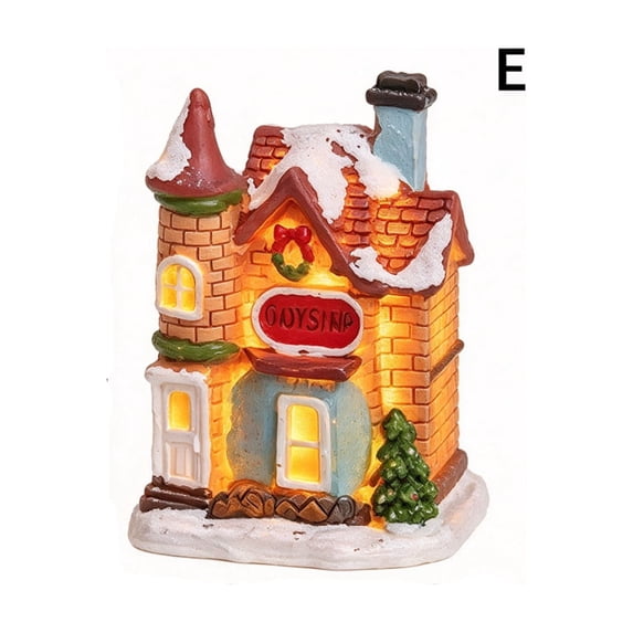 Gunhay Battery Powered Christmas Village House Decoration with LED Light, E
