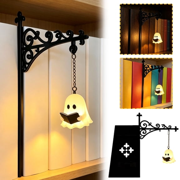 Gunhay Clearence Ghost Bookshelf Lantern Library Lantern-Decorative Bookshelf Lighting, Library Lantern Mini Bookshelf Lamp, Antique Led Books Nook Lamp Ornament for Study Room (Ghost)