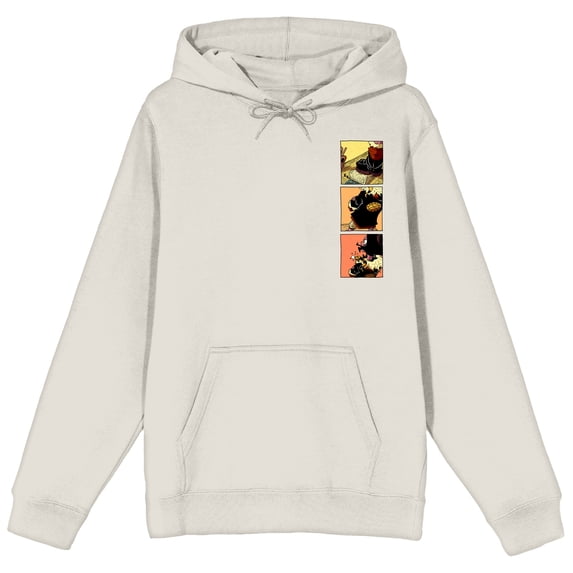 Gunhild Book With Tree Graphic Long Sleeve Sand Adult Hooded Sweatshirt-Small