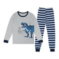 thumbnail image 1 of Gunia 2 Piece Little Boy Pajamas Dinosaur Print Pajama Long Sleeve Thermal For Kids Cozy Two Piece Outfit Pjs Loungewear 6-7 Years, 1 of 8