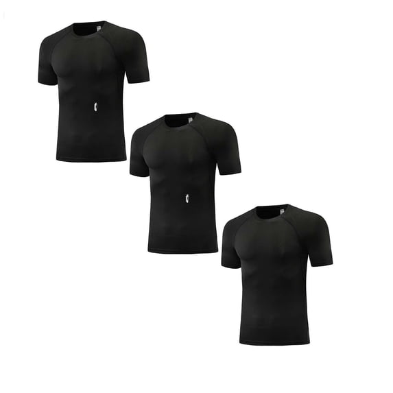 Gunia 3PCS Kids Compression Shirts Athletic Performance Top Wicking Breathable Fit Kids Youth Sports Training Tees 5-15 Years
