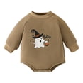 thumbnail image 1 of Gunia Baby Boy Girl Halloween Outfit Toddler Letters Long Sleeves Soft Romper Jumpsuit Outfits Khaki 9-12 Months, 1 of 7