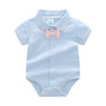 thumbnail image 1 of Gunia Baby Boy Outfit Bow Short Sleeve Outsie Bodysuit Banquet Wedding Jumpsuit Boy Romper Clothes Sets 0-12 Months, 1 of 7