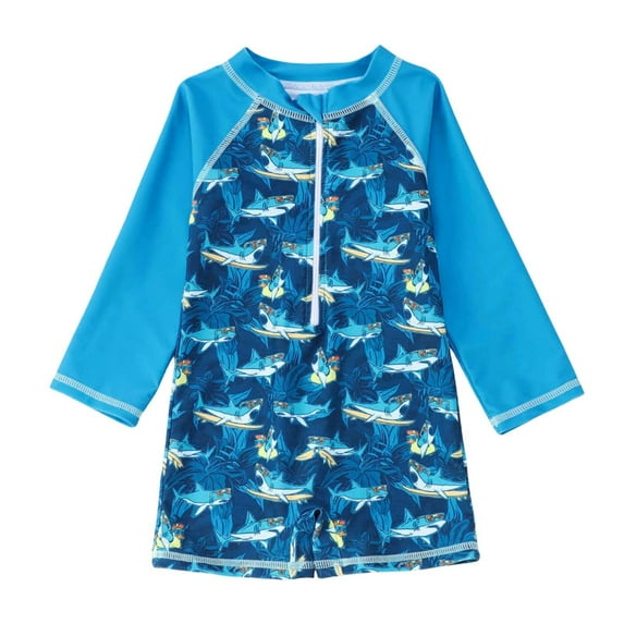 Gunia Baby Boy Swimsuit Swimwear Long Sleeve Rash Guard Print Swimsuits Swimming Sun Summer Outfit Bathing Suits For Beach Pool 3-24 Months