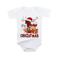 thumbnail image 1 of Gunia Baby Boys Girl Christmas Romper First 1St Santa Short Sleeve Cartoon Letter Print Bodysuit Fall Clothes Comfortable Festival Streetwear Size 3-6 Months, 1 of 5