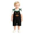 thumbnail image 1 of Gunia Baby Girl Halloween Outfit Corduroy Casual Toddler Romper With Pumpkin Face One Piece Jumpsuit Outfits Black 12-18 Months, 1 of 7