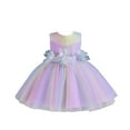 thumbnail image 1 of Gunia Baby Girls Formal Dress Newborn Infant Spring Summer Print Ruffle Sleeveless Princess Party Decorations Wedding Purple Dress For Girls 0-3 Years, 1 of 9