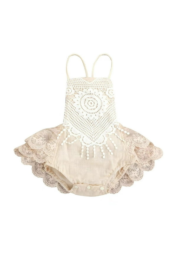 Baby Outfits Girl Newborn Infant Cotton Lace Spring Summer Sleeveless Bodysuit Girl Romper Clothes Set 0-24 Months