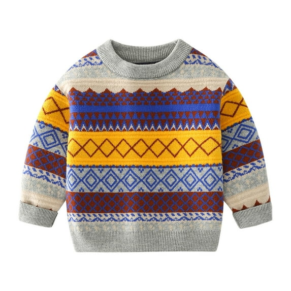 Gunia Baby Sweater For Boys Girls Winter Long Sleeve Cartoon Knit Warm Children Clothes Loose 2-3 Years
