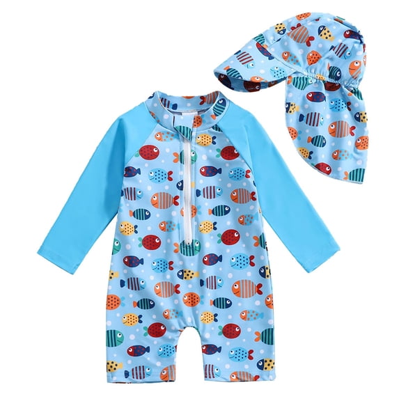 Gunia Baby Swimsuit Boy Rash Guard Long Sleeve Swimwear Sunsuit Beachwear Bathing Suits For Beach Pool 0-24 Month