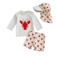 thumbnail image 1 of Gunia Baby Swimsuit Boy Swimwear 3 Piece Rash Guard Swim Shirt Trunks Hat Cartoon Print Play Outfit Bathing Suits For Beach Pool 6M-4Y, 1 of 5