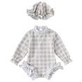 thumbnail image 1 of Gunia Baby Swimsuit Girl Long Sleeve Romper With Hat Bathing Suit Rash Guard Girls' Swimwear For Holiday Beach Pool 0-24 Months, 1 of 3