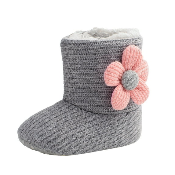 Gunia Baby Walking Shoes Infant Babys Autumn Winter Sun Flower Babys Boots Warm For Toddler Girls Boys Size 6-12 Months