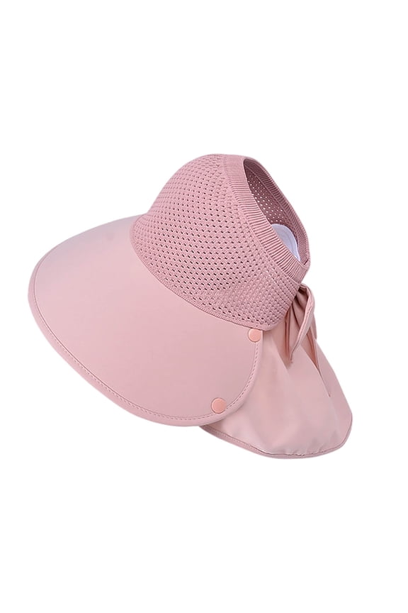 Beach Hats Women Summer Hiking Breathable Lightweight Visor Sunhat With Drawstring Daily Casual Wear Outdoor Ladies Women Trendy Cap Pink