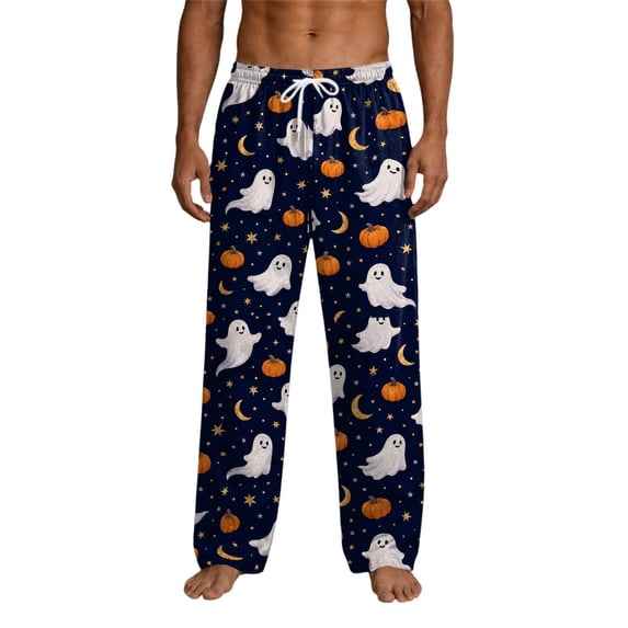 Gunia Big And Tall Men Halloween Pajama Pants Funny Graphic Drawstring Elastic Waist Comfy Pjs Pants Sleepwear Bottoms Lounge Pants ,Size S-3Xl