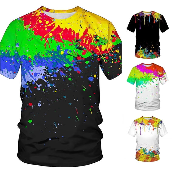 Gunia Big And Tall Shirts For Men 3D Graphic Novelty Printed Short Sleeve T Shirts Casual Graphics Tees Tops Men'S T Shirts Green 2Xl