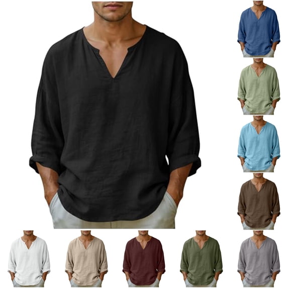 Gunia Big And Tall Shirts For Men Breathable Casual Shirt Relaxed Fit Everyday Wear Tops Mens Shirts Black 2Xl