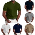 thumbnail image 1 of Gunia Big And Tall Shirts For Men Muscle V Neck Shirts Slim Fit Shirt Short Sleeve T Shirts Casual Tee Tops Shirts For Men Green M, 1 of 4