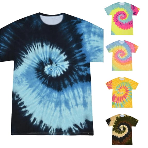 Gunia Big And Tall Shirts For Men Tie Dye 3D Graphic Fashion Tops Shirts For Men Sky Blue 3Xl