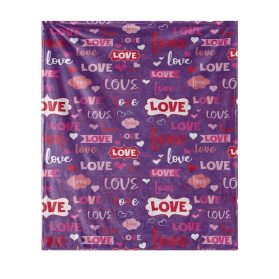 Gunia Blankets Valentines' Day Flannel Decorative Air Conditioning Throw Nap Sofa Bed Holiday Sweet Blanket