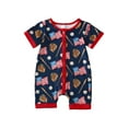 thumbnail image 1 of Gunia Boy Girl Jumpsuit Independence Day Fashion Summer Short Sleeve Embroider Romper Casual Bodysuits Comfortable 6-12 Months, 1 of 8