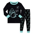 thumbnail image 1 of Gunia Boy Pajamas Children Long Sleeve Cartoon Personality Print Casual Loose Sleepwear Black 2-3 Years, 1 of 3