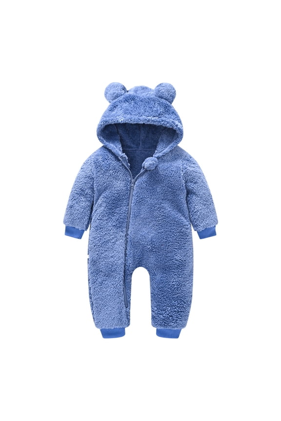 Boy Snow Jacket Coat Thick Bear Snowsuit Warm Jumpsuit Hooded Baby Coat Jacket Winter Outerwear For Toddler Kids Size 6-12 Months