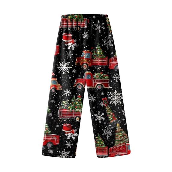Gunia Boys Flannel Pajama Pants Train Autumn Winter Christmas Cute Cartoon Print Casual Home Long Pants Pjs Soft Nightwear Loose Loungewear 3-4 Years