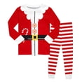 thumbnail image 1 of Gunia Boys Girls Christmas Pajamas Kids Cotton Santa Claus Long Sleeve Crewneck Top And Pants Festive Family 2 Piece Xmas Pjs Holiday Party Loungewear, 1 of 3