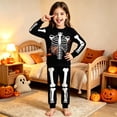 thumbnail image 1 of Gunia Boys Girls Halloween Pajamas Skeleton Print Long Sleeve Top And Pants 2 Piece Pj'S Sleepwear Jammies Black, 1 of 3