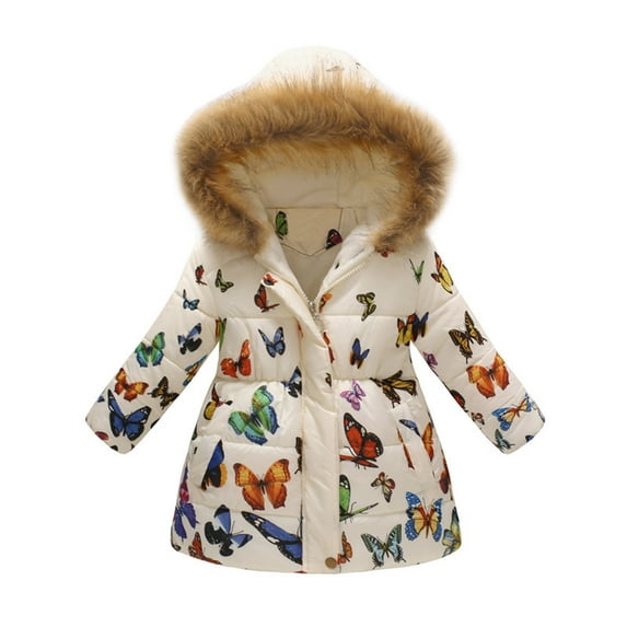 Gunia Boys Girls Jacket Coat Baby Toddler Winter Hooded Outwear Windproof Warm Thick Loose Cute Street Wear 8-9 Years