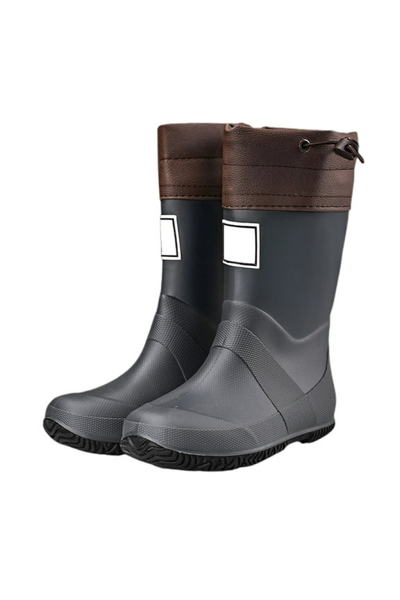 Boys Girls Rain Boots Kids Outdoor Hiking Camping Adventure Comfortable Mid High Calf Rubber Boots Rain Boots