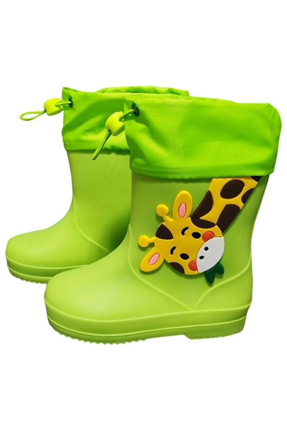 Boys Girls Rain Boots Mid Calf Dinosaur Design Kids Boots Daily Wear School Outdoor Play Comfortable Non-Slip Sole Rain Boots