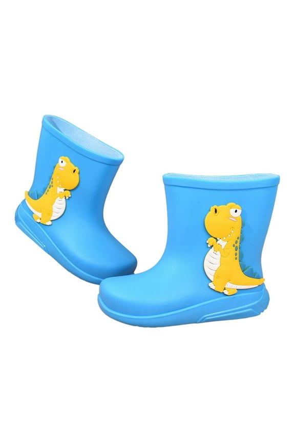 Boys Girls Rain Boots Mid Calf Dinosaur Design Non-Slip Comfortable Casual Outdoor School Shoes Toddler Kids Rain Boots