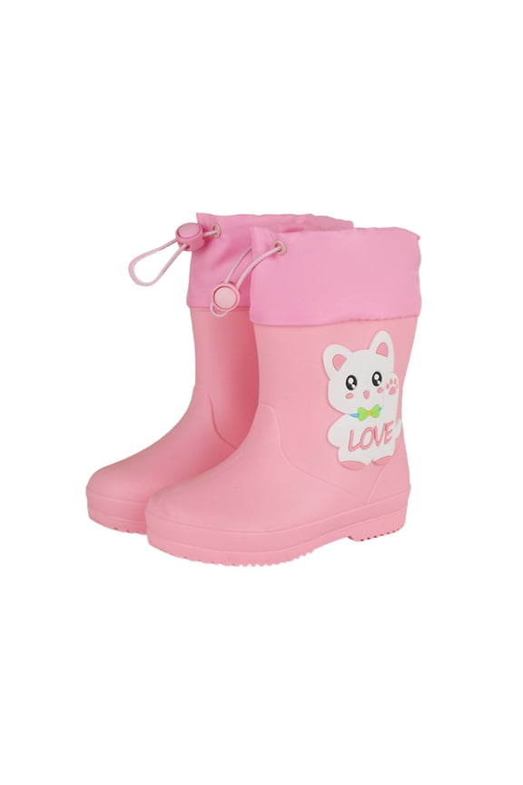 Boys Girls Rain Boots Toddler Kids Booties With Cute Bunny Dinosaur Design Removable Fleece Liner Soft Sole Daily Wear Spring Summer Fall Rain Boots