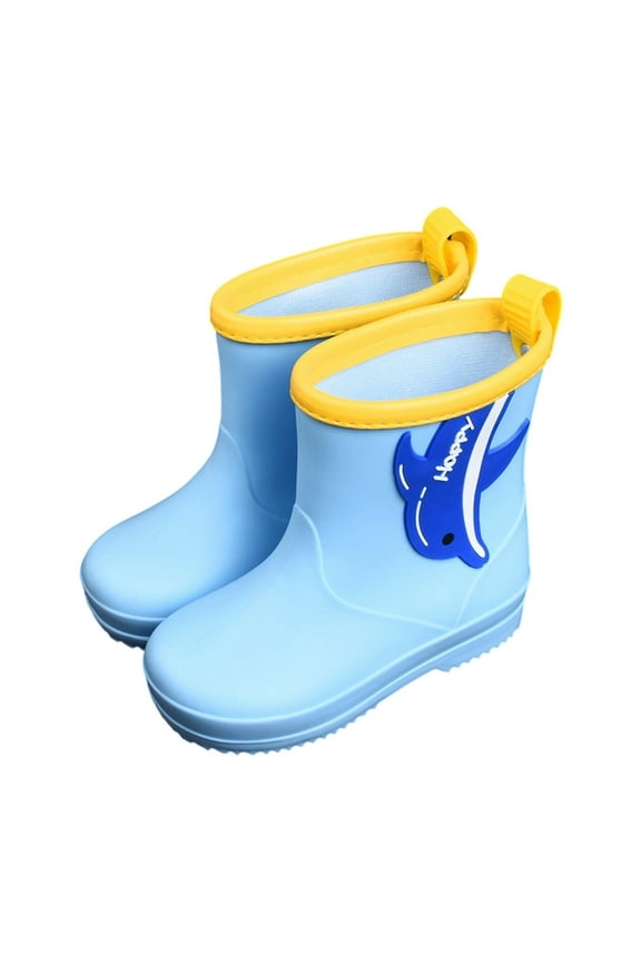 Boys Girls Rain Boots Toddler Kids Mid Calf Booties With Cute Cartoon Prints Non-Slip Sole Comfortable Daily Wear School Outdoor Play Rain Boots