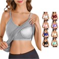 thumbnail image 1 of Gunia Built In Bra Spaghetti Strap Tank Tops For Women Camisole Plus Size Flowy Adjustable Tanks Pleated Loose Vest Camisole Tops For Women Grey, 1 of 7