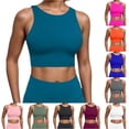 thumbnail image 1 of Gunia Built In Bra Women'S Tank Tops Built In Padded Top Racerback Vest Sports Bra Open Back Womens Camisole Tank Tops Navy, 1 of 4