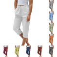 thumbnail image 1 of Gunia Capri Sweatpants For Women High Waisted Elegant High Casual Tied Belted Capri Pants Summer Pants, 1 of 4