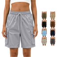 thumbnail image 1 of Gunia Cargo Shorts For Women Bermuda Shorts Casual Workwear Shorts With Five Pocket Design Lightweight Shorts With Pockets And Drawstring Hiking Shorts Grey 2Xl, 1 of 4