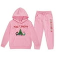 thumbnail image 1 of Gunia Christmas Clothes Kids Sweatsuits Christmas Reindeer Hoodie Set Children Two Piece Set Long Sleeved Hoodie And Sweatpants Christmas Baby Girl Outfit,Pink 12-13 Years, 1 of 3