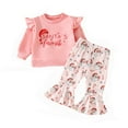 thumbnail image 1 of Gunia Christmas Outfits Sets For Girls Toddler Baby Xmas Candy Crewneck Sweatshirt With Stripe Flare Pants Set Winter Clothes Fashion Streetwear, 1 of 3