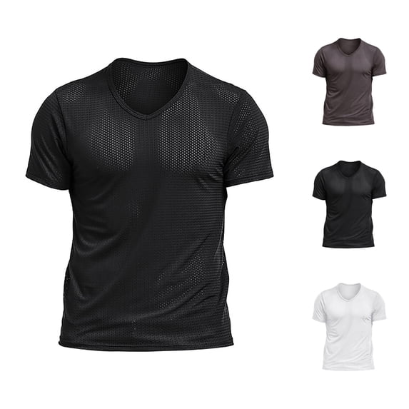Gunia Cooling Shirts Mens Workout Gym Shirts Quick Dry Mesh T Shirt Hollow Knit Summer Sportswear Loose Fit Fashion Casual Tops Tees For Running Athletic Sport Men'S T-Shirts Black 2Xl