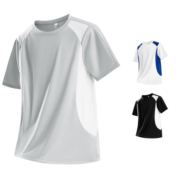 Gunia Cooling Shirts Mens Workout Gym Shirts Quick Dry Moisture Wicking Summer Mesh Loose Fitting Breathable Short Sleeved Tees For Running Athletic Sport Tops Men T Shirts Grey 4Xl