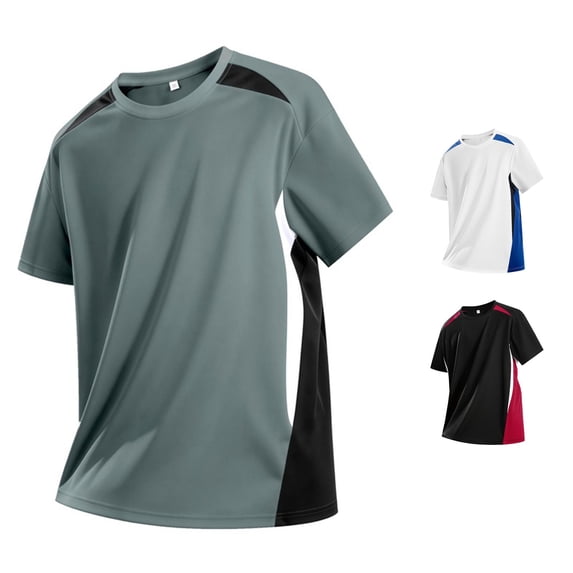 Gunia Cooling Shirts Mens Workout Gym Shirts Quick Dry Moisture Wicking Summer Mesh Loose Fitting Breathable Short Sleeved Tees For Running Athletic Sport Tops Mens Tshirts Grey L