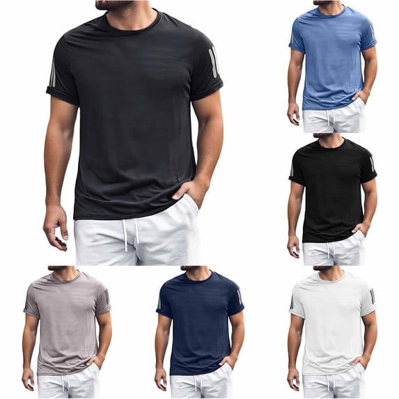 Gunia Cooling Shirts Mens Workout Gym Shirts Short Sleeved T Shirt Ice Silk Round Neck Outdoor Casual Breathable Quick Drying Tees For Running Athletic Sport Tops Men T Shirts Grey 8Xl