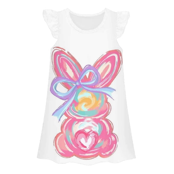 Gunia Cute Girls Nightgowns Kids Easter Print Princess Dress Gown Toddlers Casual Wear Dresses Sleepwear Pajama Sleep Dress Nightshirts Pink 9-10 Years